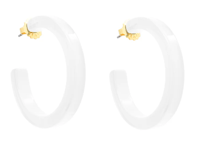 MEDIUM RESIN OPEN HOOP EARRING