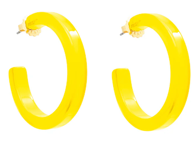 MEDIUM RESIN OPEN HOOP EARRING