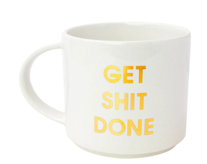 White Mug with Gold Foil