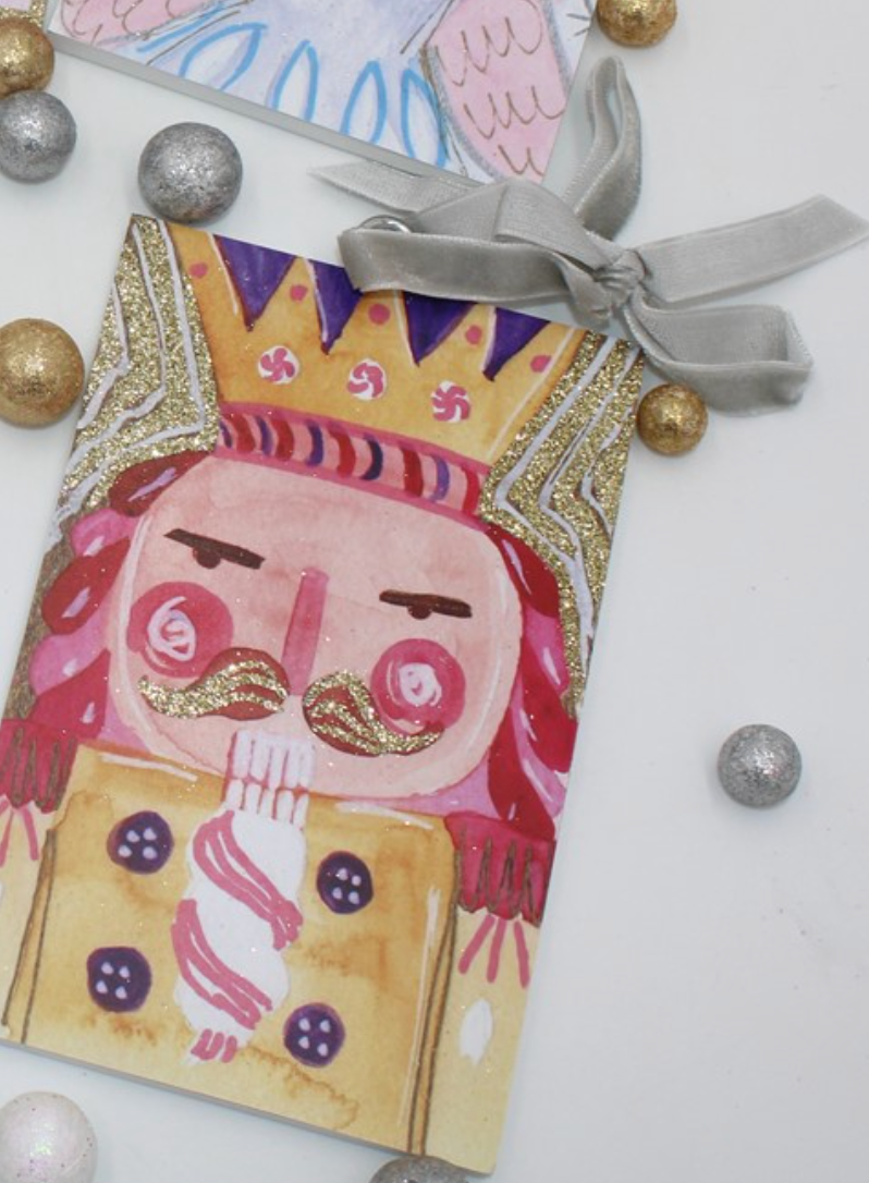 Glitter Wood Ornament, Nutcracker Suite