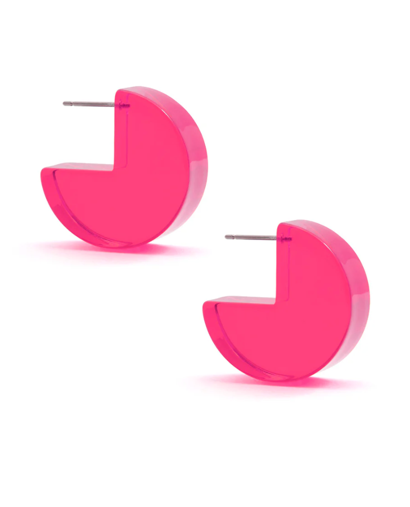 Lucite Pac-Man Huggie Earring  Jewelry
