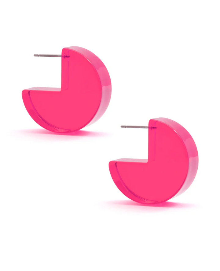 Lucite Pac-Man Huggie Earring  Jewelry