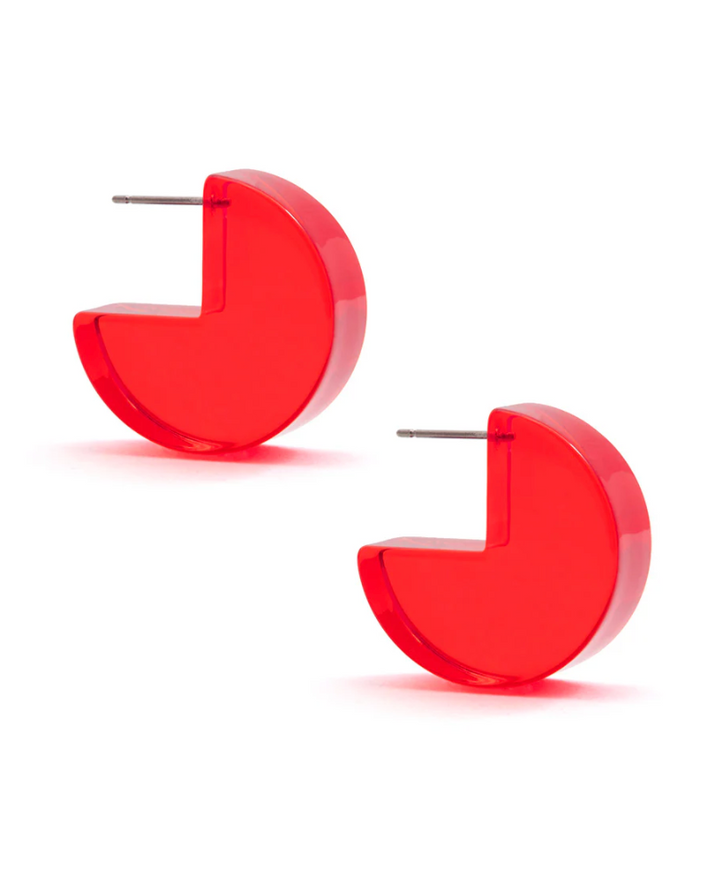 Lucite Pac-Man Huggie Earring  Jewelry