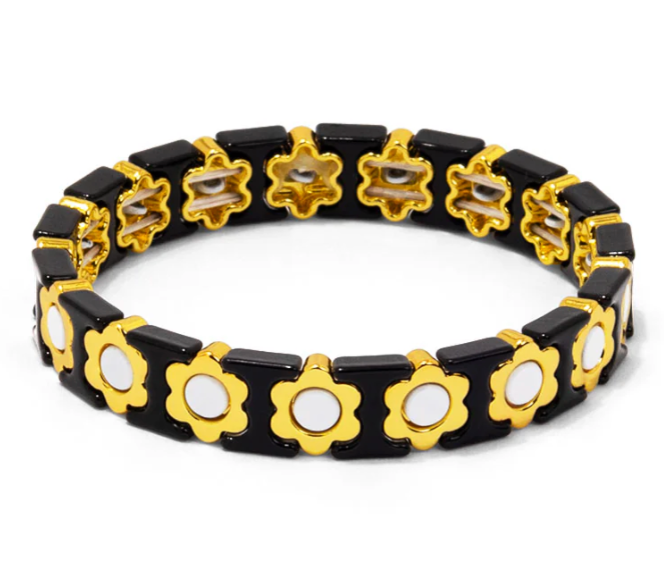 Flower Enamel Stretch Bracelet