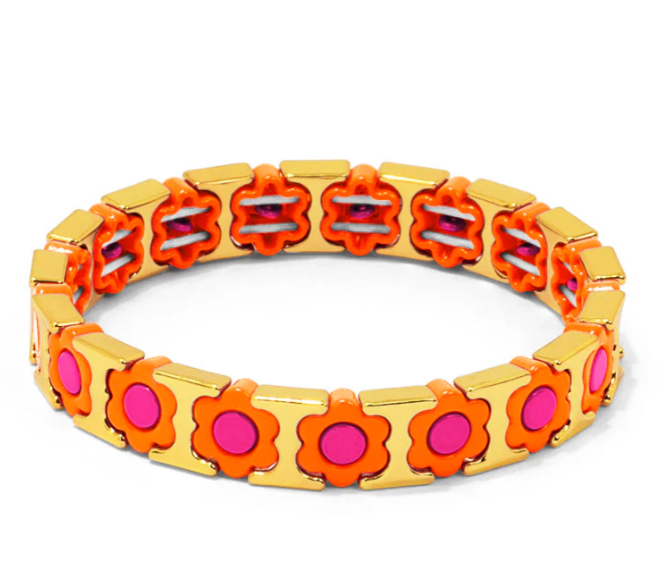 Flower Enamel Stretch Bracelet
