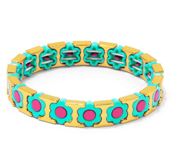 Flower Enamel Stretch Bracelet