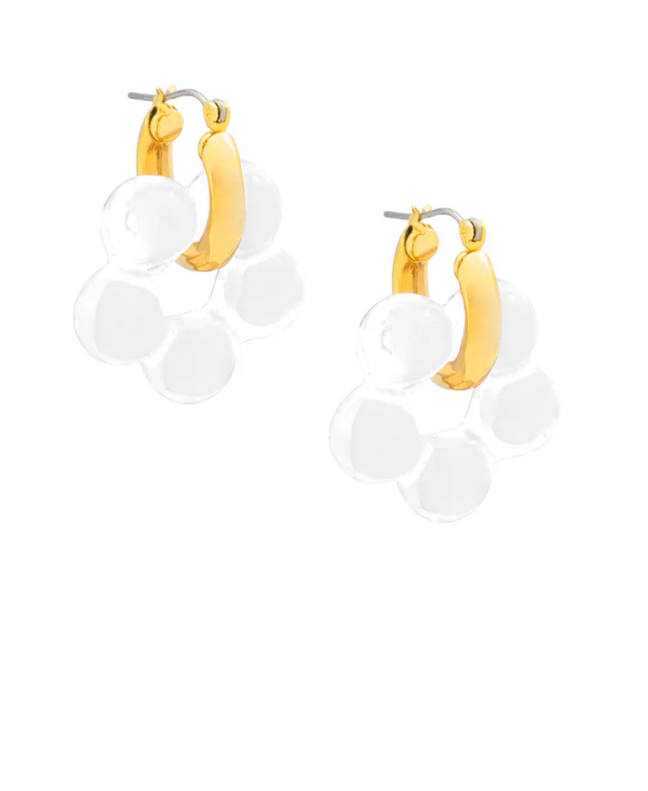 2-IN-1 LUCITE FLOWER DROP EARRING