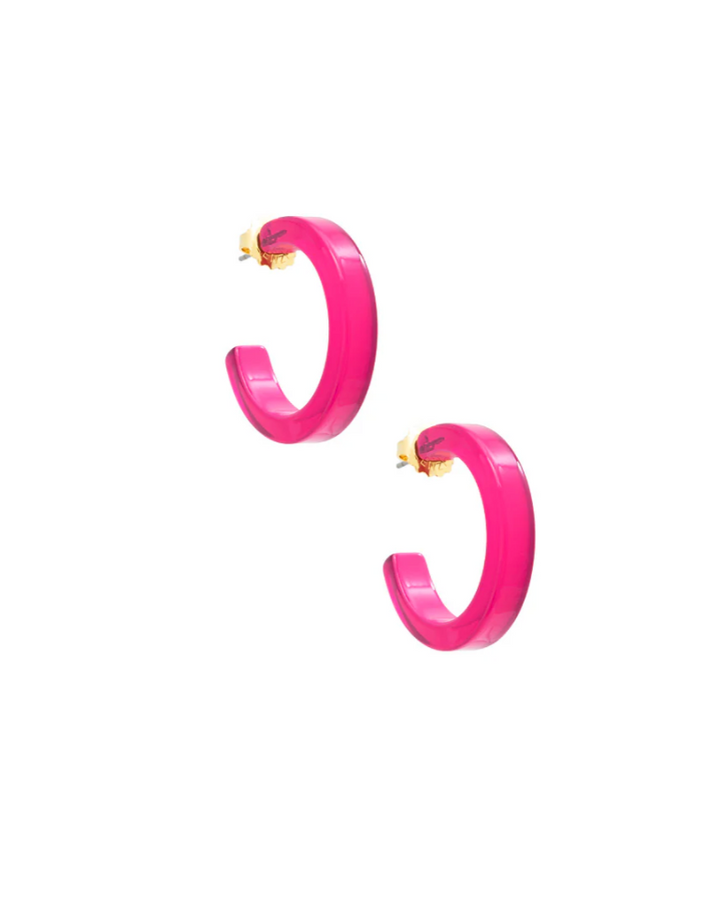 SMALL RESIN OPEN HOOP EARRING
