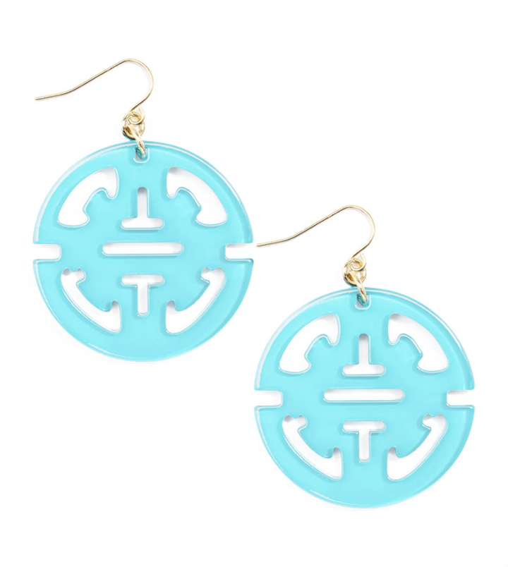 RESIN DROP EARRING TRAVELING PENDANT CUT-OUT DESIGN