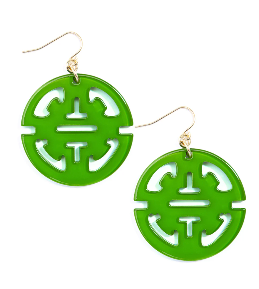 RESIN DROP EARRING TRAVELING PENDANT CUT-OUT DESIGN