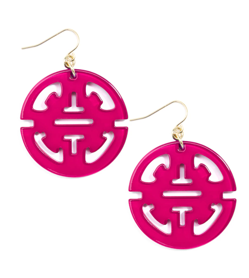 RESIN DROP EARRING TRAVELING PENDANT CUT-OUT DESIGN