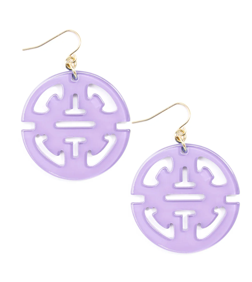 RESIN DROP EARRING TRAVELING PENDANT CUT-OUT DESIGN