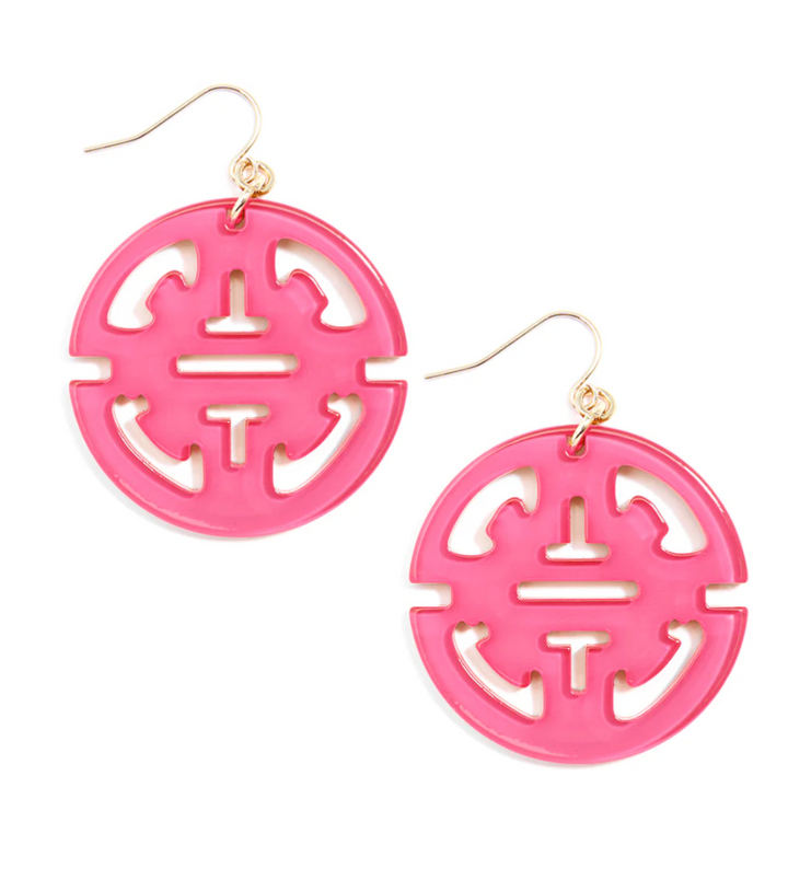 RESIN DROP EARRING TRAVELING PENDANT CUT-OUT DESIGN