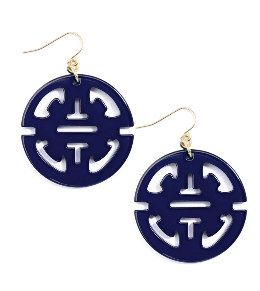 RESIN DROP EARRING TRAVELING PENDANT CUT-OUT DESIGN