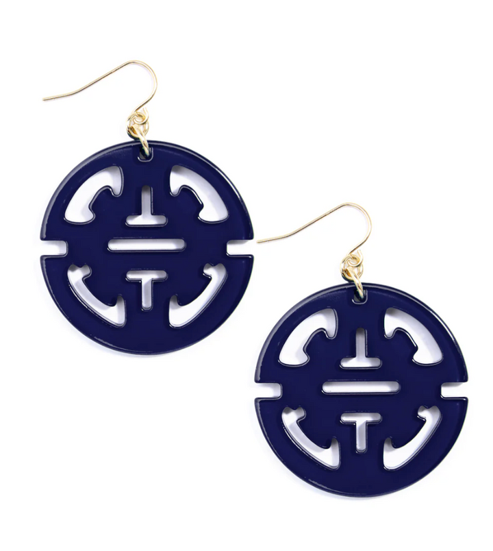 RESIN DROP EARRING TRAVELING PENDANT CUT-OUT DESIGN