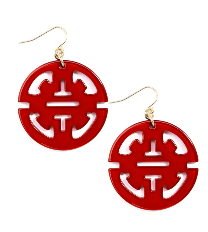 RESIN DROP EARRING TRAVELING PENDANT CUT-OUT DESIGN