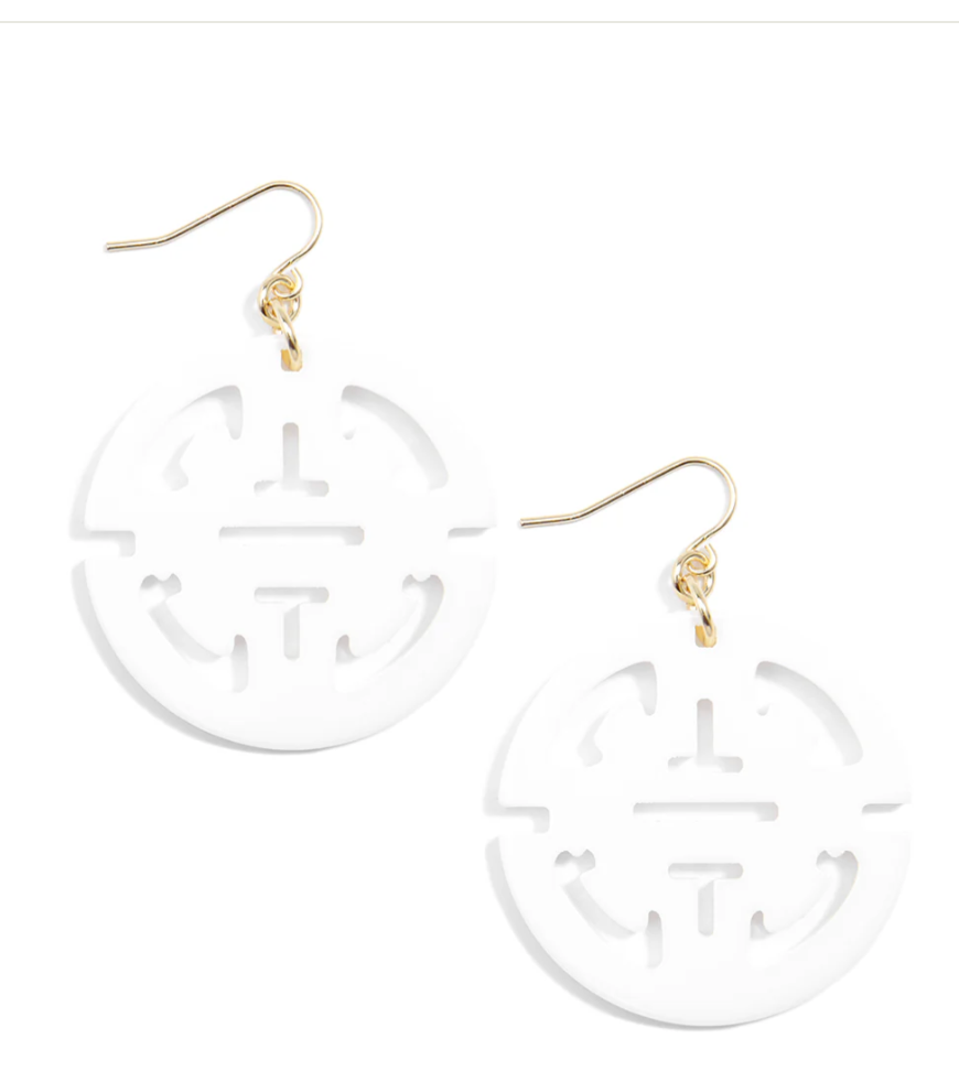 RESIN DROP EARRING TRAVELING PENDANT CUT-OUT DESIGN