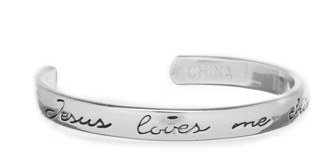 Gold Jesus Loves Me Cuff