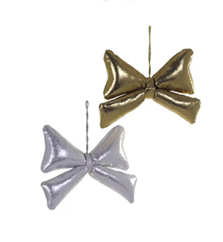 SATIN BOW ORNAMENTS -PINK, RED, silver, gold
