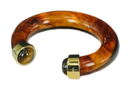 Thick Resin Bangle w Quartz End