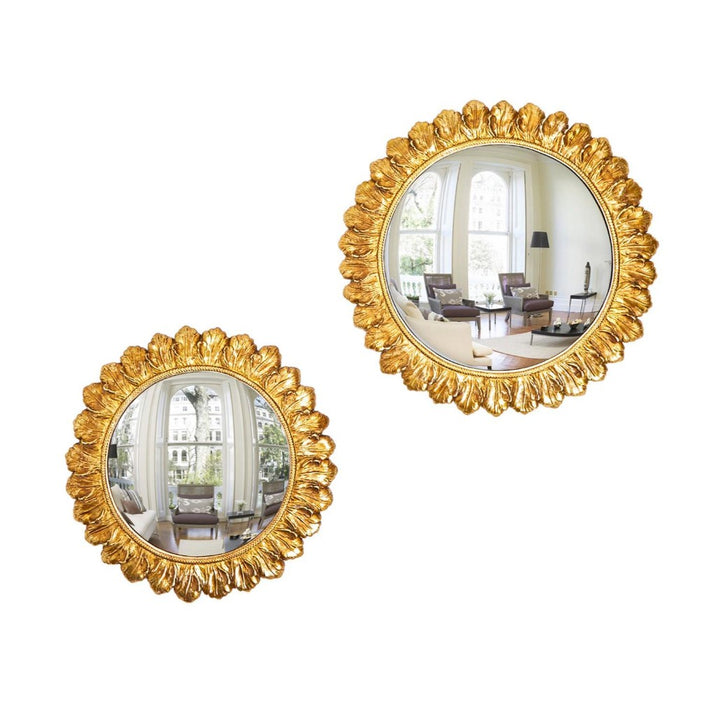 Gold Leaf Convex Wall Mirror in 7 Styles