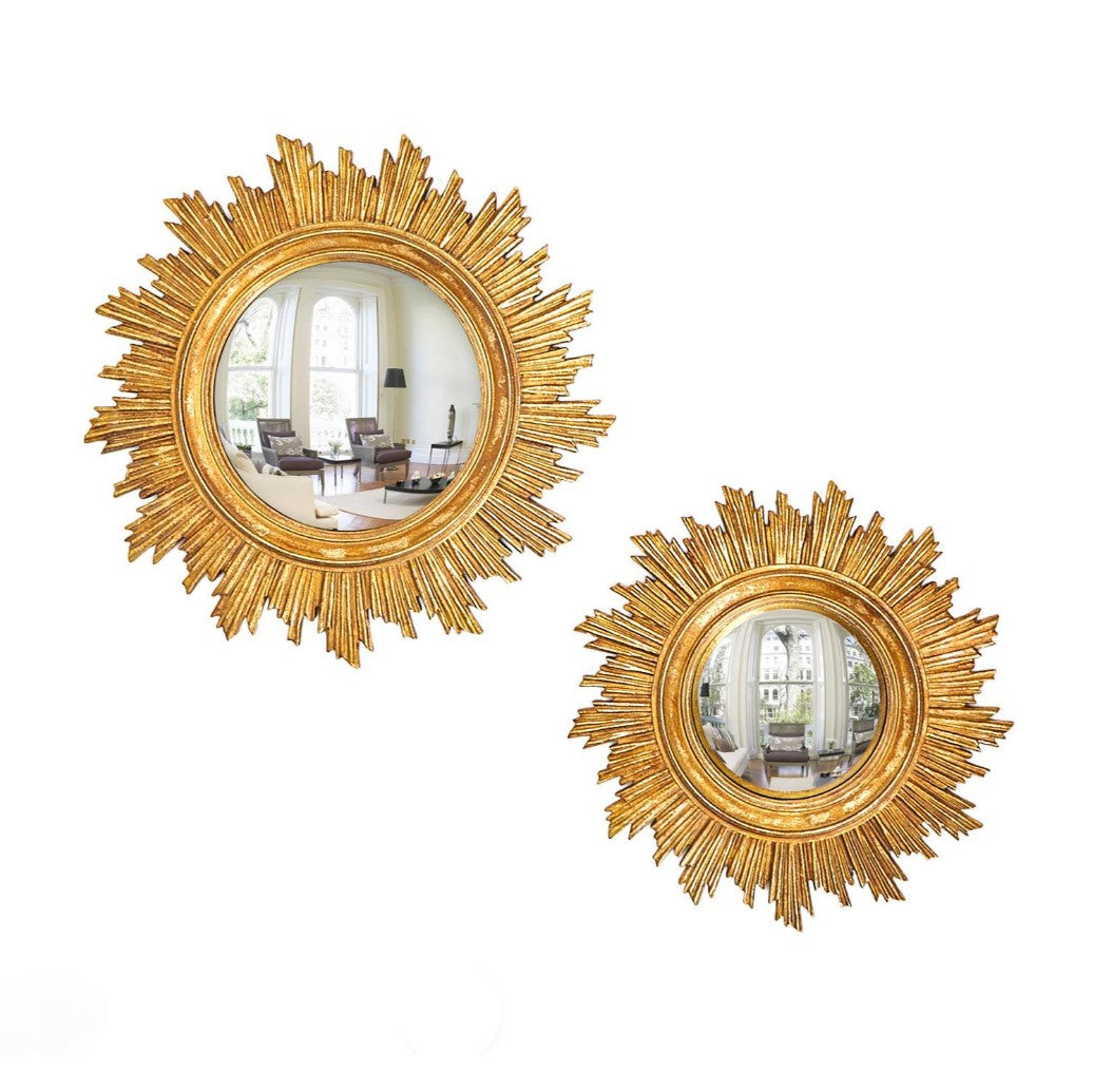 Gold Leaf Convex Wall Mirror in 7 Styles