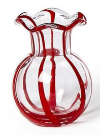 Ruffled Ribbon Vase Asst 3 Colors Sold Separtely