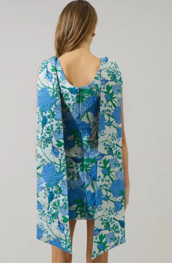 Willa Floral Jacquard Bow Sash Dress