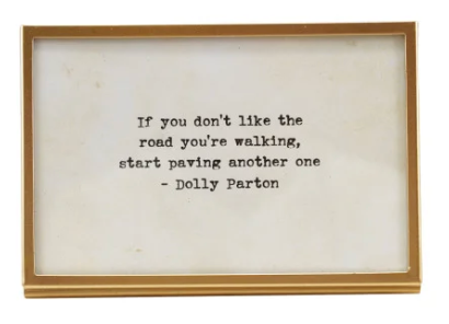 Metal & Glass Frame w/ Easel & Saying, Gold Finish, 3 Styles (Holds 4" x 6" Photo)