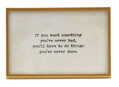 Metal & Glass Frame w/ Easel & Saying, Gold Finish, 3 Styles (Holds 4" x 6" Photo)