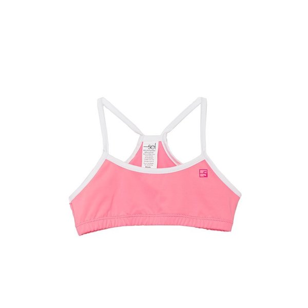 Briana Sports Bra- Flamingo Pink, Pure Coconut