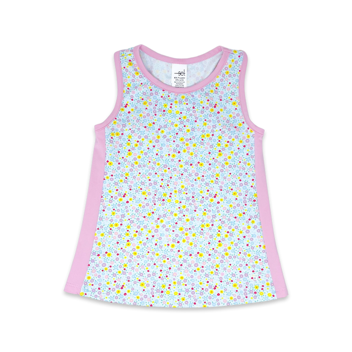 Riley Tank- Itsy Bitsy/Floral, Cotton Candy Pink