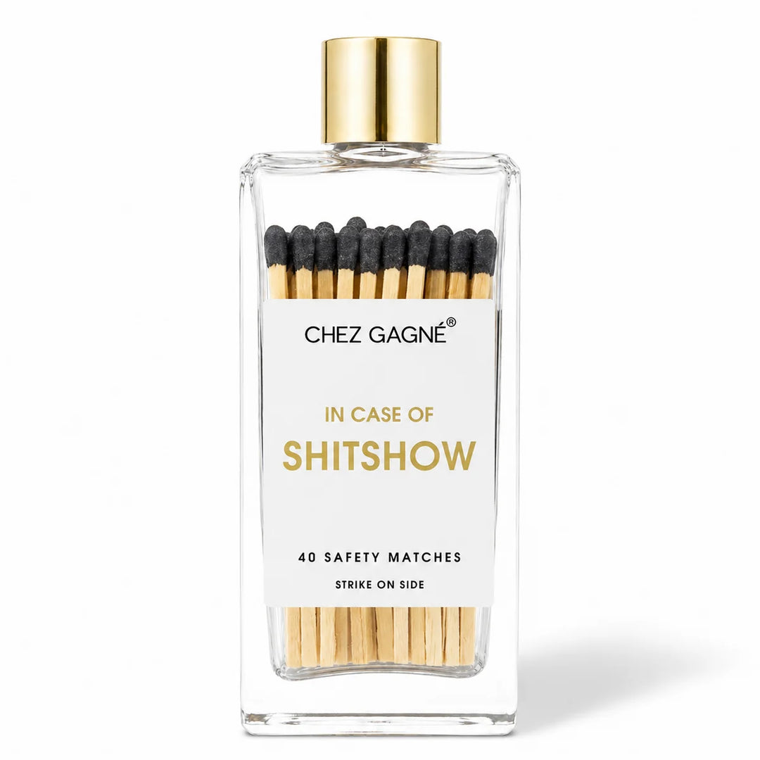 In Case of Shitshow - Black Matches in Glass Bottle