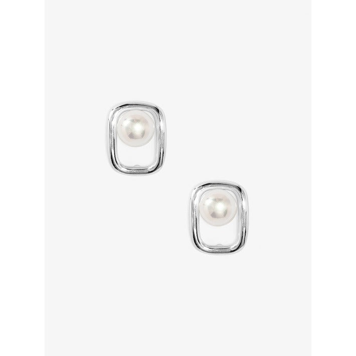 Square Pearl Stud Earring