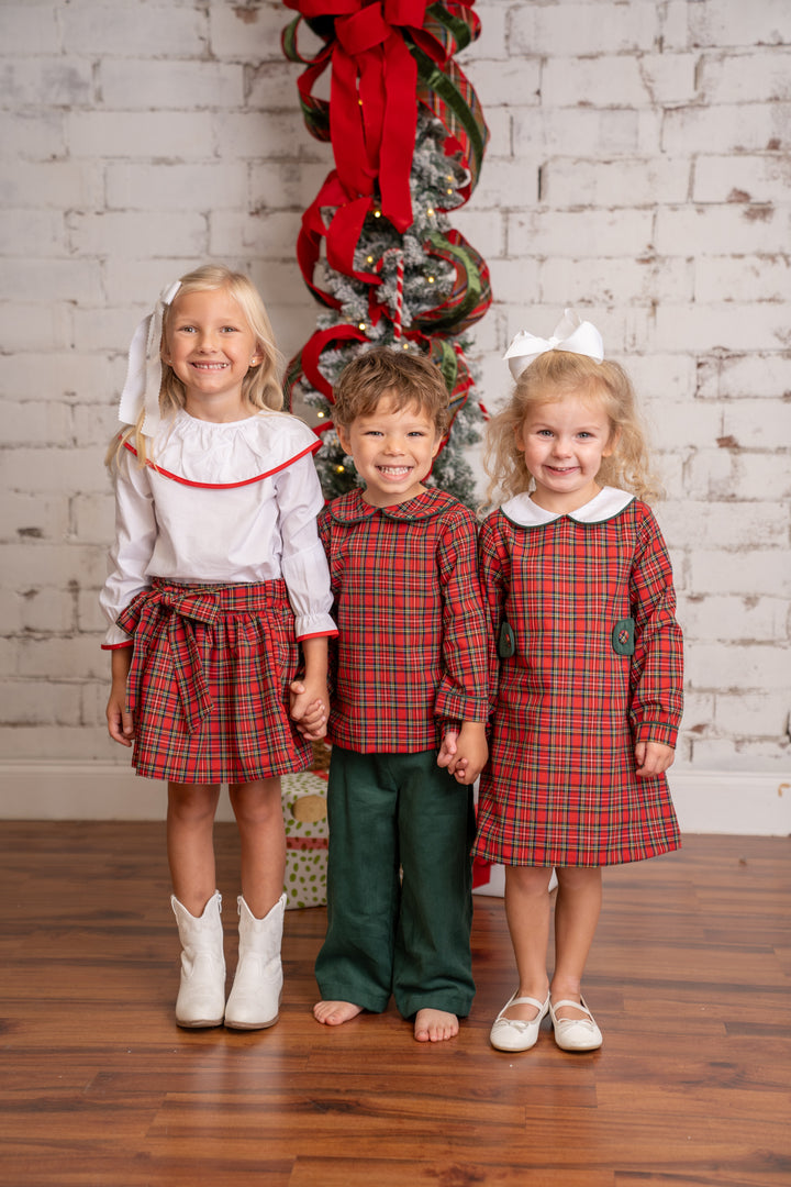 Oaklyn Red Tartan Dress