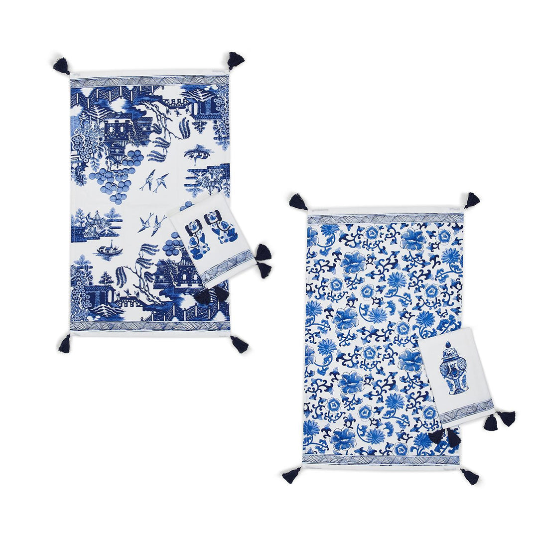 Two's Company- Blue Willow Dish Towel Set