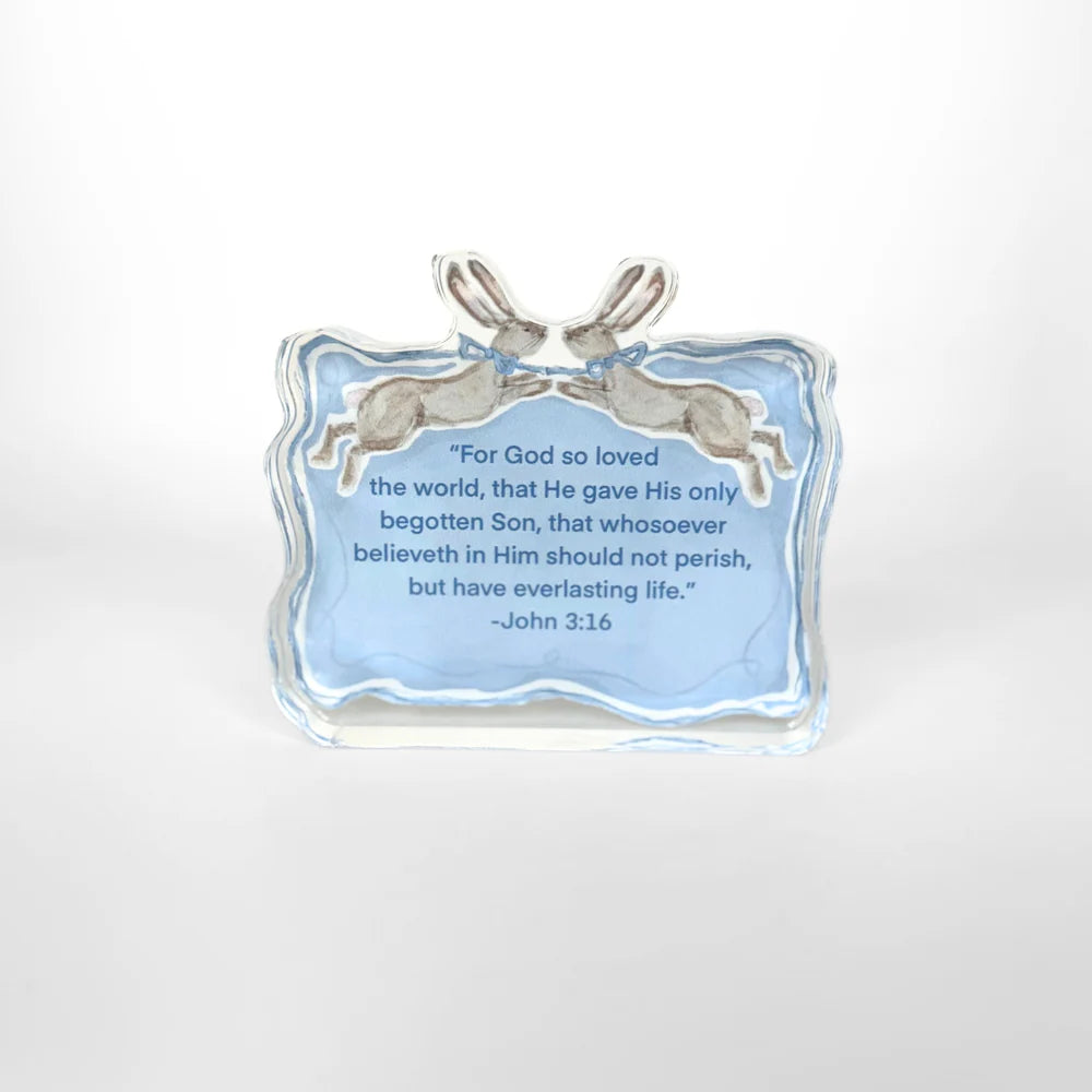 Blue John 3:16 Acrylic Scripture Block