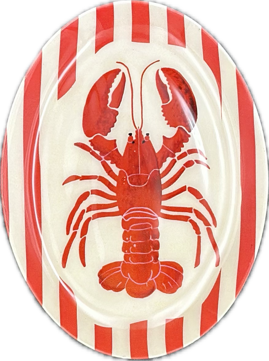 Oval Lobster Metal Dish