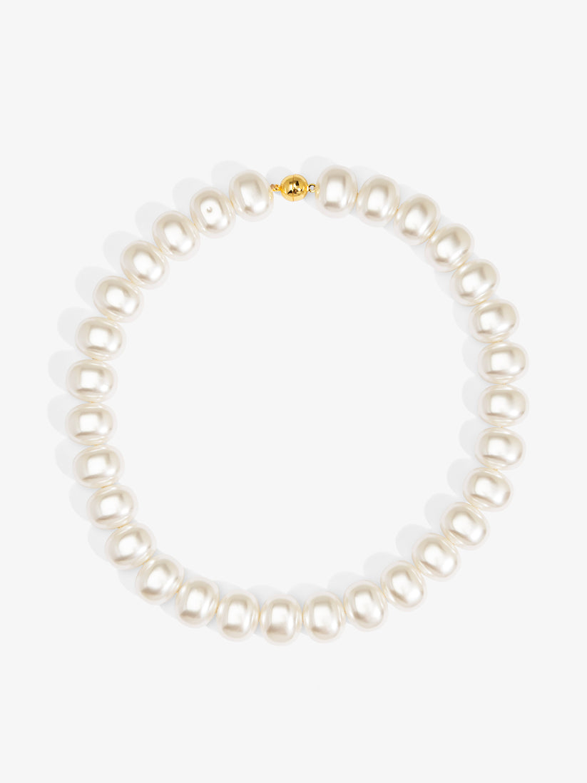 Pebble Pearl Magnet Short Necklace