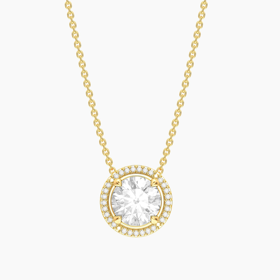Gold Diamond Birthstone Pendant Necklace
