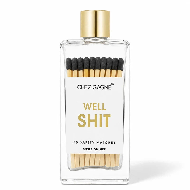 Well, Shit - Glass Bottle Matches - Black