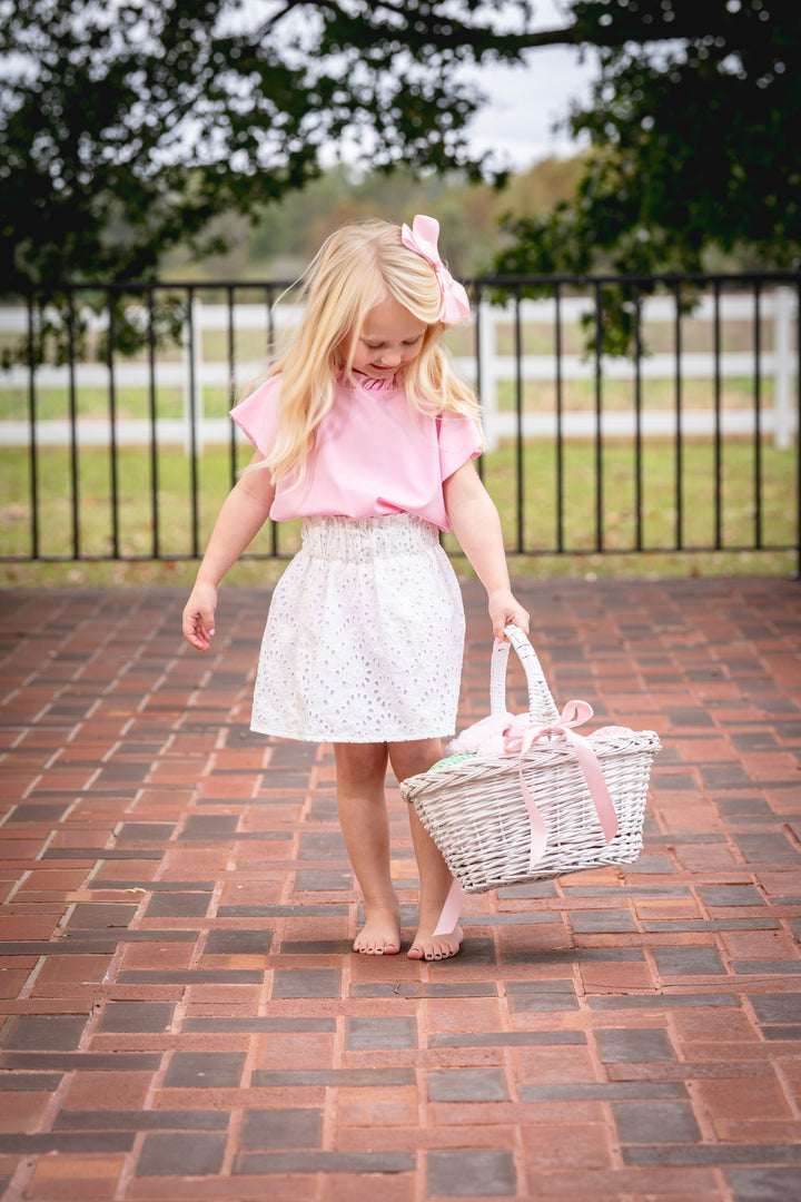 Elle White Eyelet Skirt