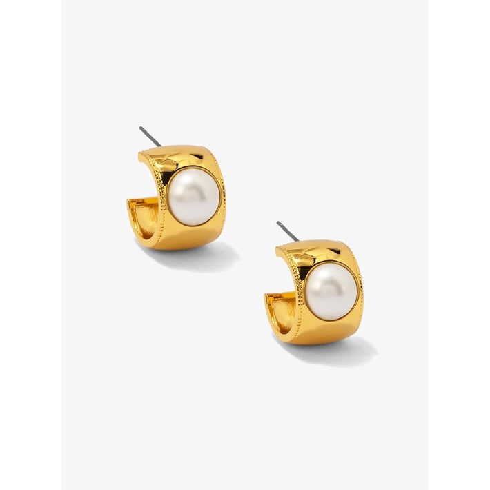 Wide Band Pearl Hoop