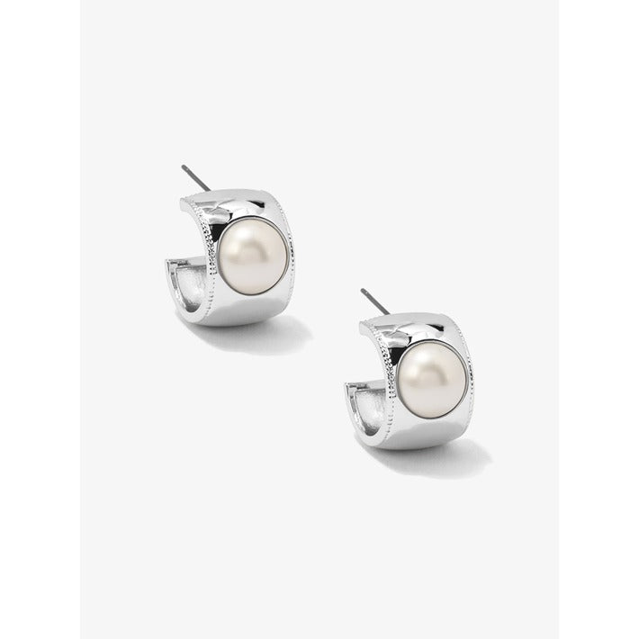 Wide Band Pearl Hoop