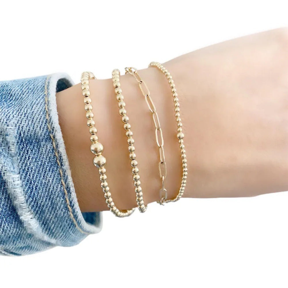 Stainless Steel Bracelets Real 18K Gold Plated