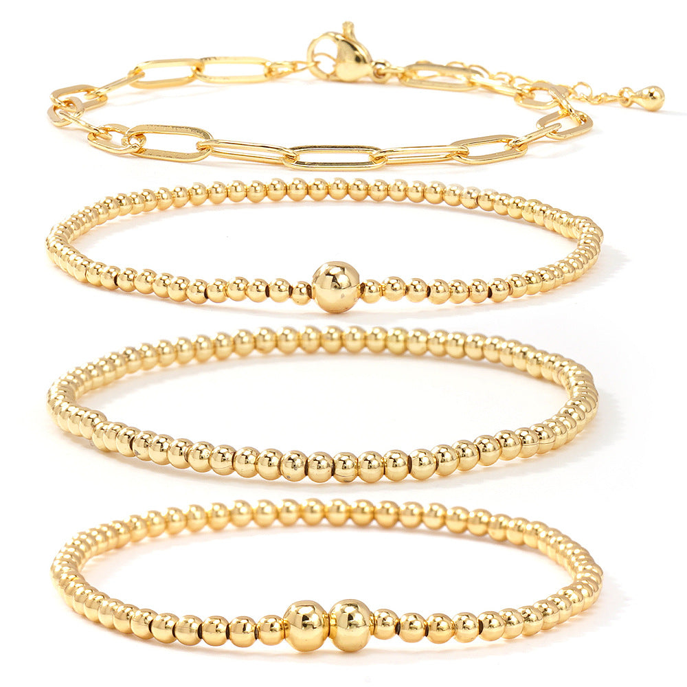 Stainless Steel Bracelets Real 18K Gold Plated