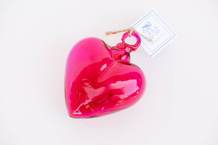 Casa Bella Vida - Blown Glass Heart - Pink - Mini