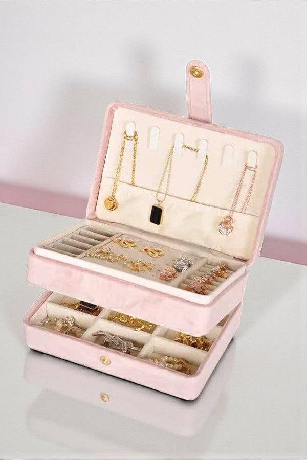 Nash Grey - Gracie Light Pink Velvet Jewelry Box