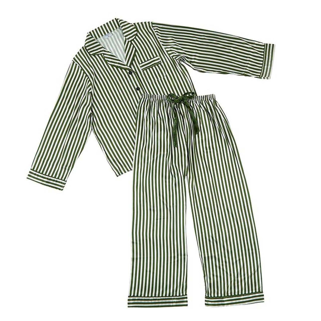 Bella Long Sleeve PJ Set - Green Stripe