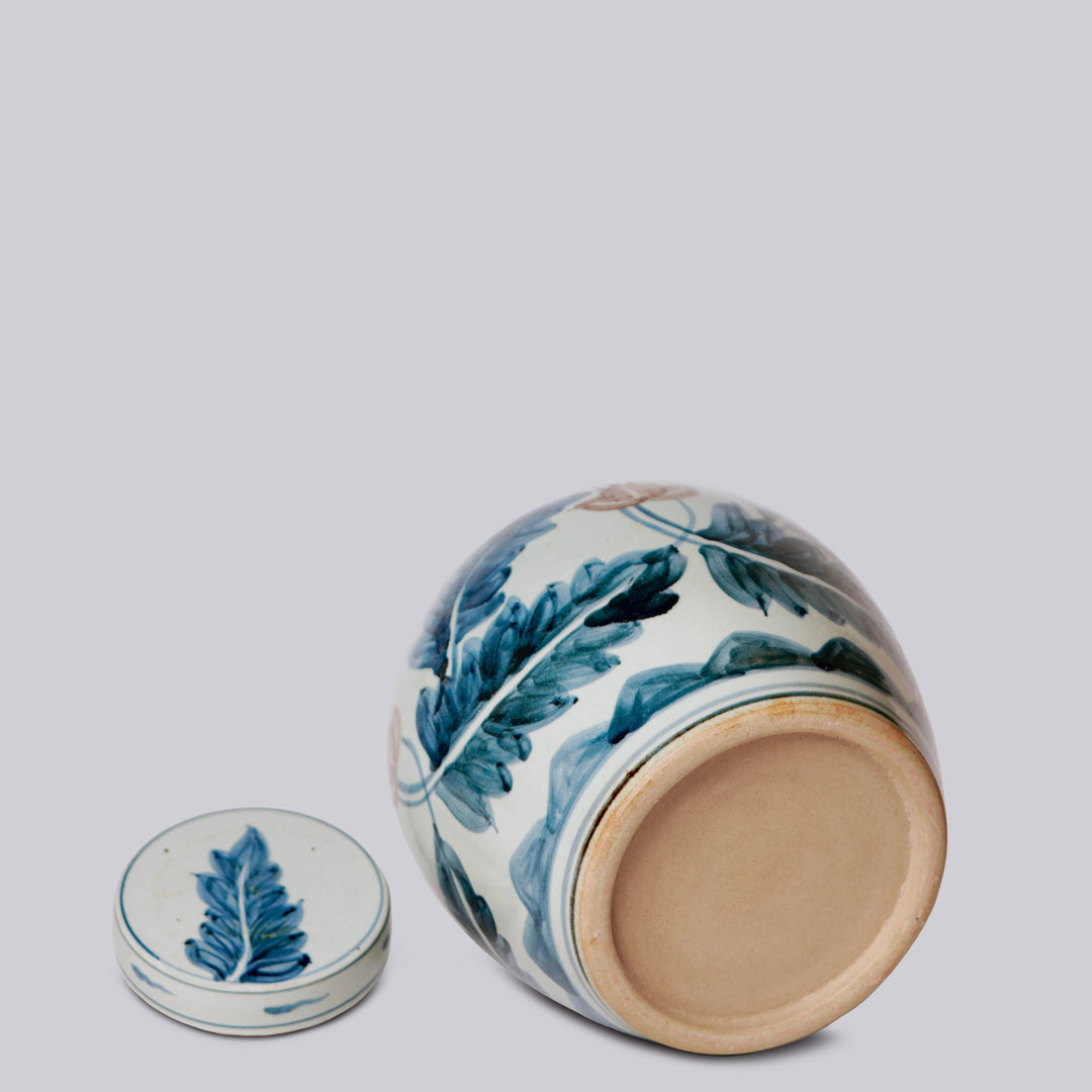 Cobalt Guild - Floral Red, Blue, and White Porcelain Jar